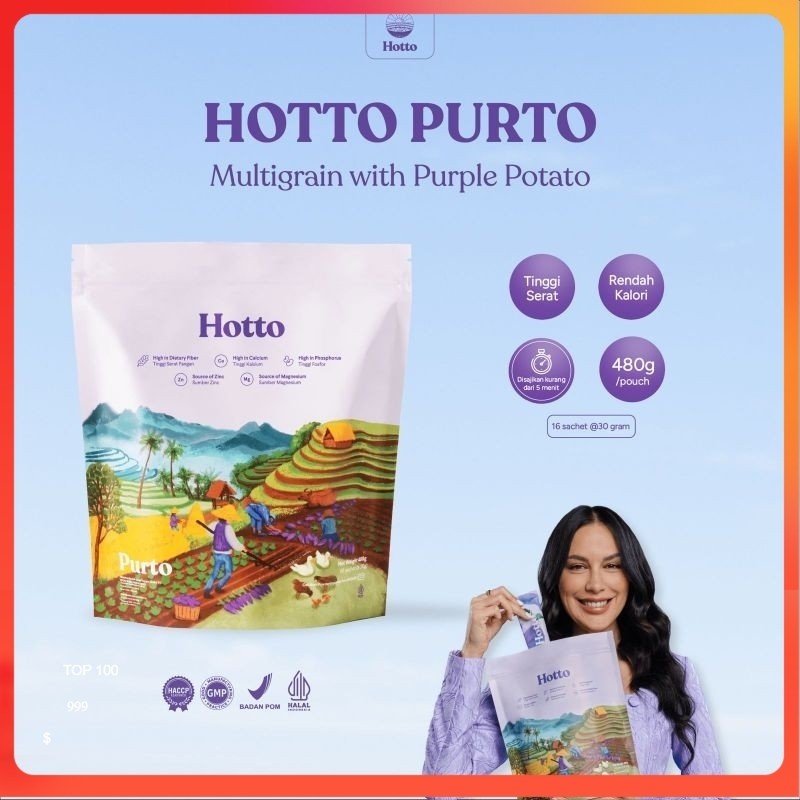 

1 POUCH Hotto Purto Multigrain with Purple Potato (16 Sachet) GINACARA