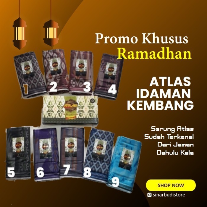 SARUNG ATLAS IDAMAN KEMBANG GROSIR
