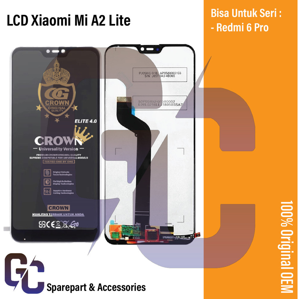 LCD FULLSET XIAOMI REDMI 6 PRO / MI A2 LITE COMPLETE ORIGINAL COMPLETE