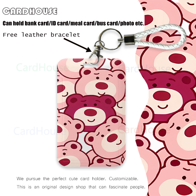 

【Promosi Toko Baru】Terbaru Unik ID CARD HOLDER Strawberry Bear ID CARD Aesthetic LT124 Tempat Photocard Photo Card tupai lotso Kartun Aesthetic