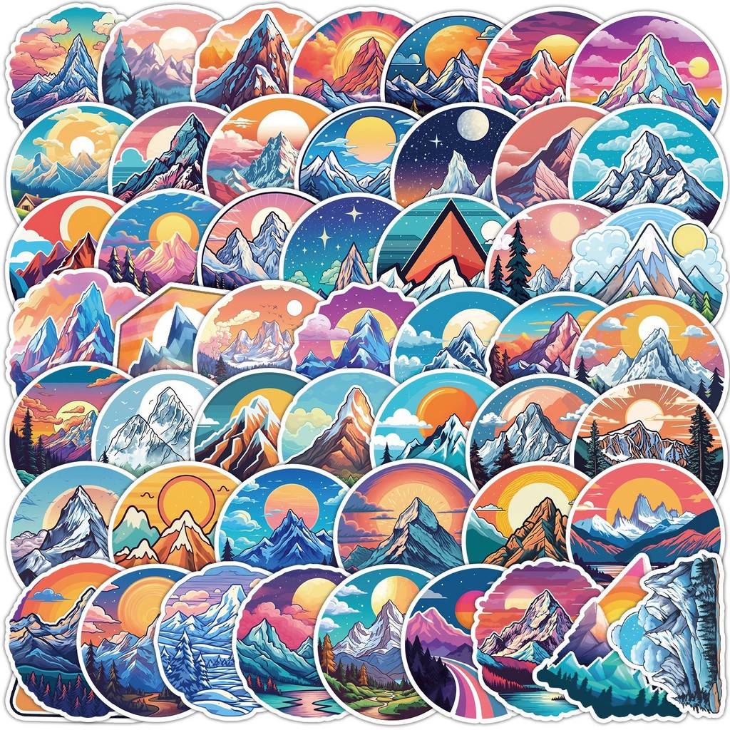 

50Pcs Symphony Snow Mountain Series Graffiti Stickers Suitable for Laptop Helmets Desktop Decoration DIY Stickers Toys Wholesale