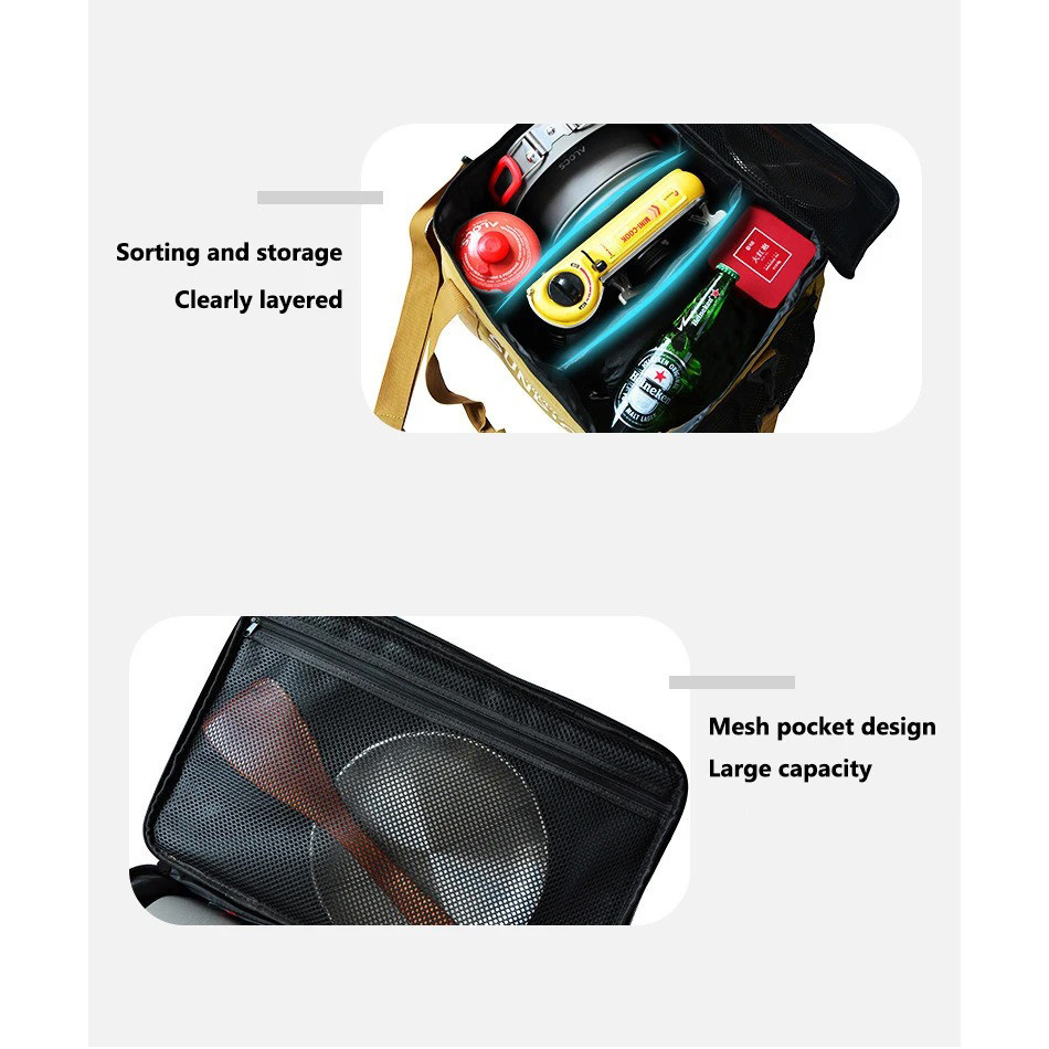 

HENSTUNER Tas Jinjing Waterproof Camping Picnic Duffel Bag 3 Slots - HT600D