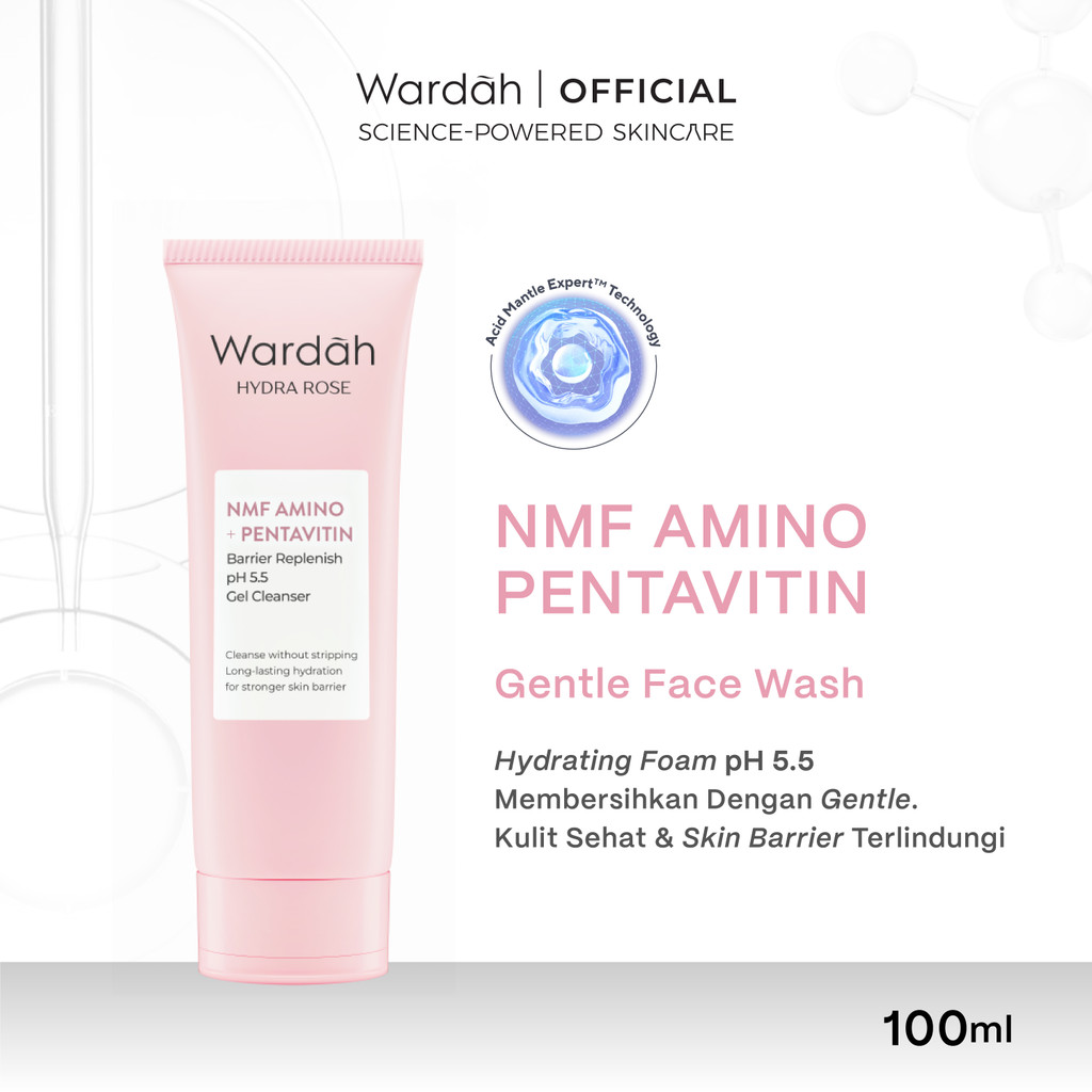 [Gift Not For Sale] Wardah Hydra Rose NMF Amino + Pentavitin Barrier Replenish pH 5.5 Gel Cleanser 1
