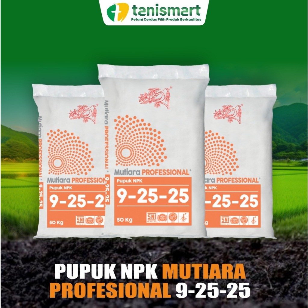 Pupuk Majemuk NPK Mutiara PROFESSIONAL 9-25-25 Kemasan 50 KG