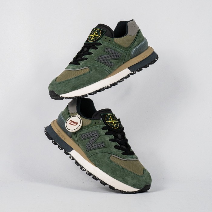 Sepatu NB 574 Legacy Stone Island Dark Green Sneakers Authentic - 40
