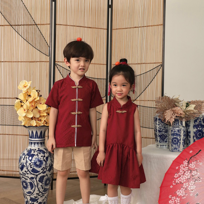 HJ78UK KIDDIEPODS - Qiao Cheongsam / Dress dan atasan anak perempuan Laki-laki / Cheongsam anak pere