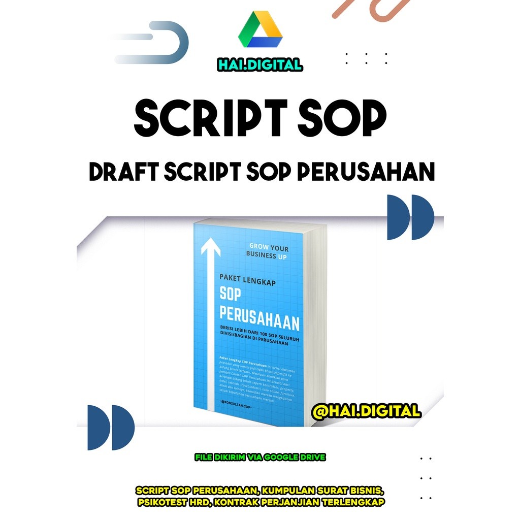 Draft Script SOP Perusahaan + Kumpulan Surat Bisnis + Psikotest HRD + Kontrak Perjanjian Terlengkap