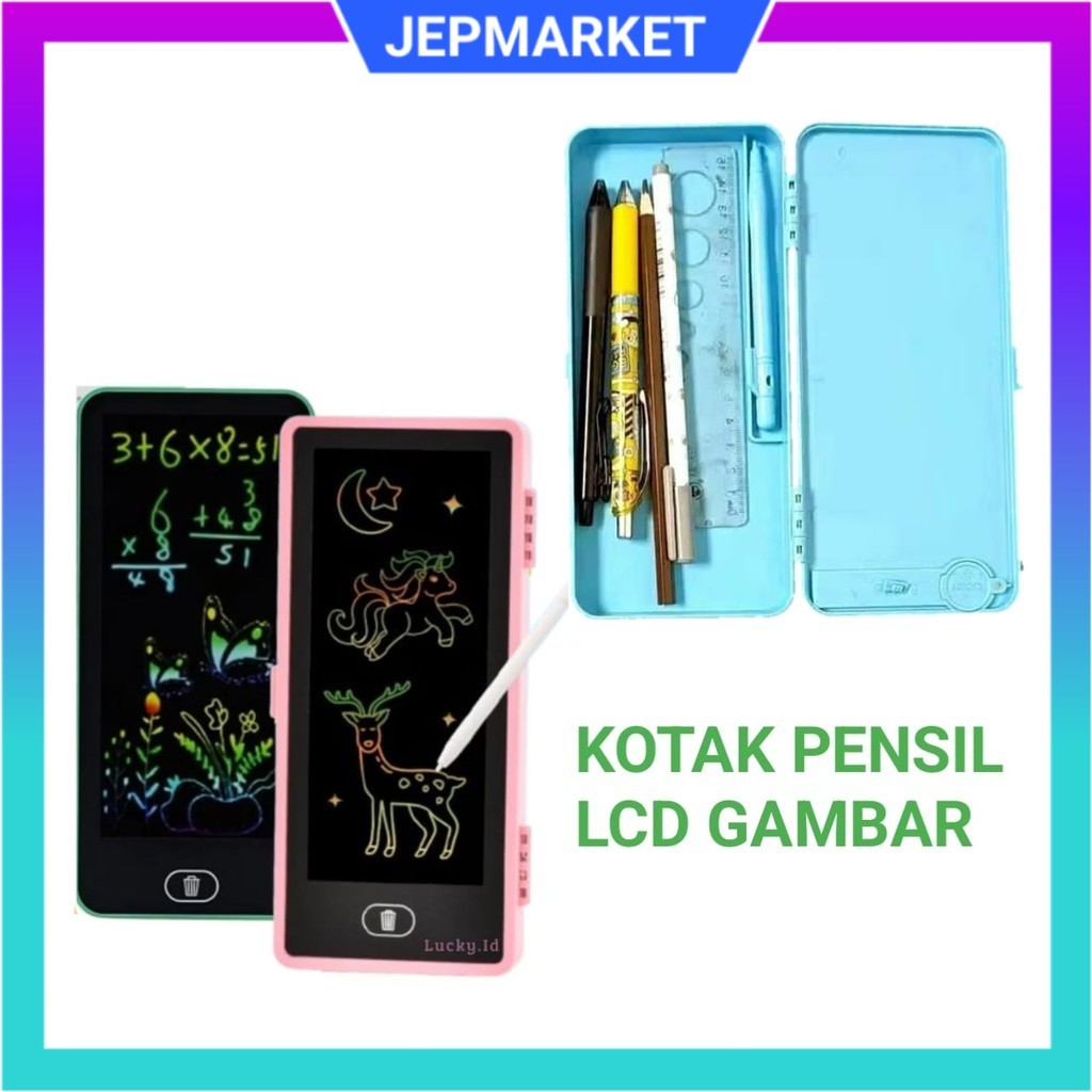 

Tempat Pensil LCD Drawing Pad/Kotak Pensil 2 IN 1 dengan Papan LCD Writing Pen / Drawing Box Kotak Pensil lcd gambar / Papan Coret Kreatif Anak Dengan Digital Pad Edukasi