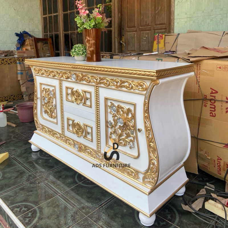 BUFET BIOLA KAYU JATI BUFET UKIR BIOLA BUFET UKIR JEPARA