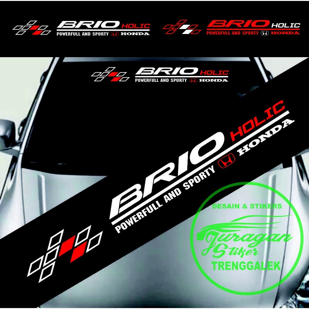 Stiker Cutting Kaca Depan belakang Mobil Brio HOLIC Honda model terbaru