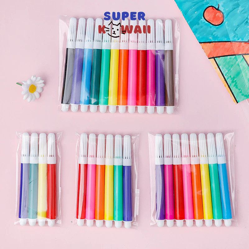 

Super Kawaii - [SK86] Spidol warna marker 1 set isi 4 warna / 6 warna / 8 warna / 12 warna warni