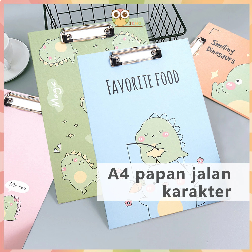 

Clipboard Papan Jalan A4 / Papan alas kertas Ujian / Clipboard PVC A4 with cover Clipboard karakter kartun YBC