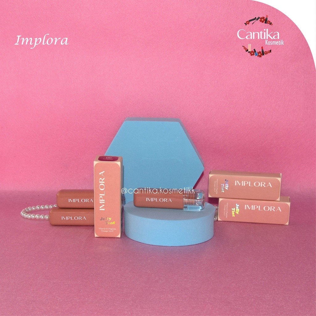 ♥ CANTIKA ♥ Implora lip jelly tint super glossy lipstick cair bisa ombre natural untuk remaja anak d