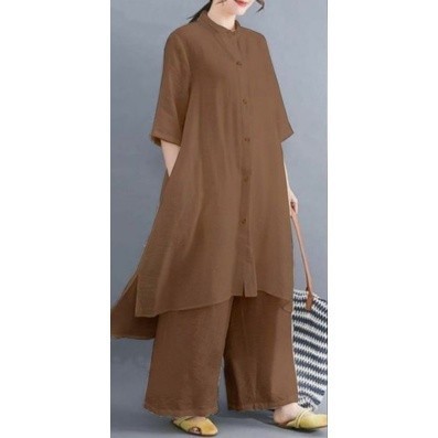 Laila Baju One Set Setelan Celana Panjang Wanita Remaja Dewasa Muslim - Maroon, M