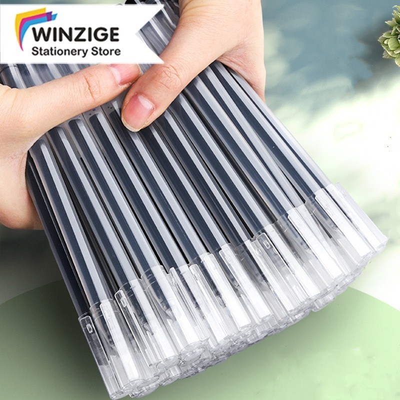 

Winzige 10pcs Pulpen 1 pack pulpen gel murah pena pen hitam biru merah 0.5mm gel pen bulpen alat tulis stationery