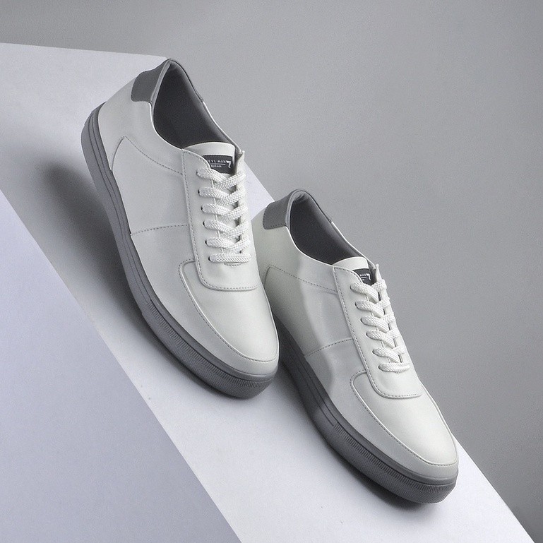REYLMAN FAMO WHITE GREY Sepatu Sneakers Kets Casual Kasual Pria Cowok Original