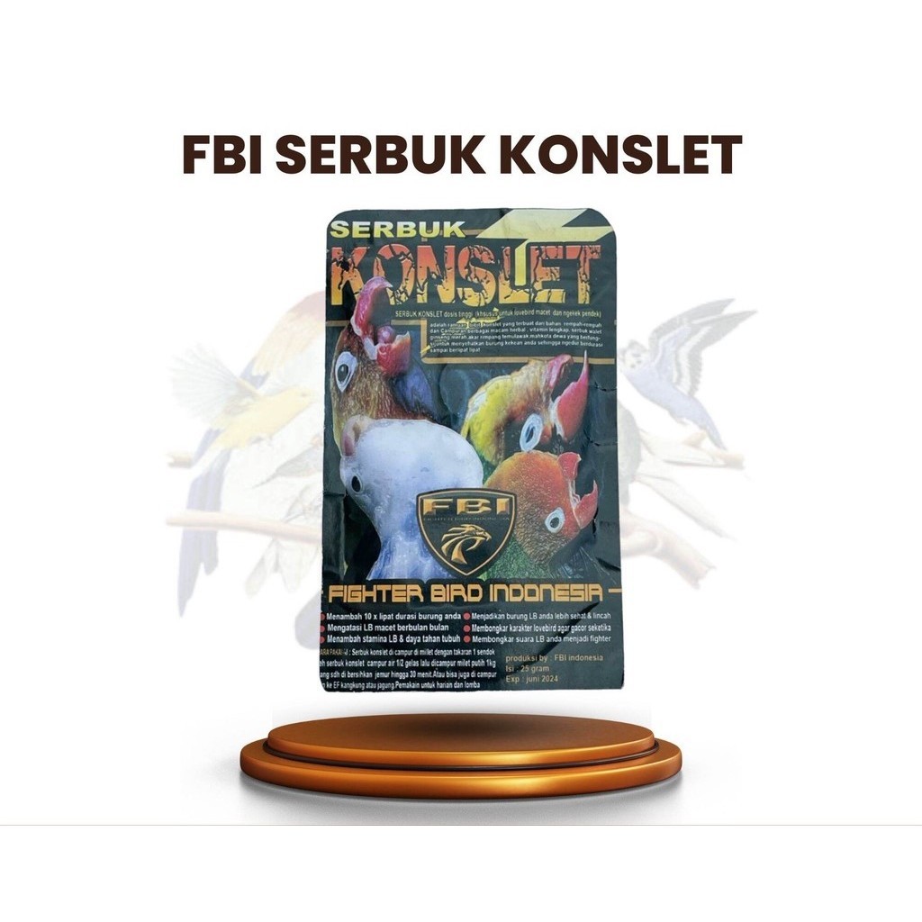 Vitamin FBI Serbuk Konslet 25 ml Vitamin Bubuk Jebol Birahi Penggacor Gacor Seketika Untuk Lovebird 