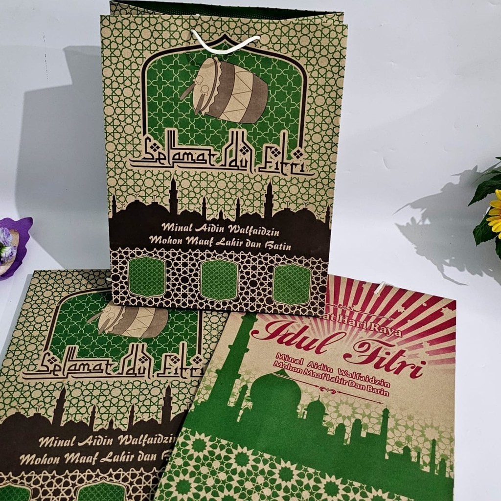 

MJ Hand Bag Kertas Kraft Idul Fitri XL/Goodie Bag/Tas Tenteng