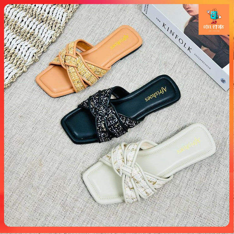 Sandal Flat Wanita / Afrishoes Bella Flat - Sandal Tali Wanita Flat Teplek