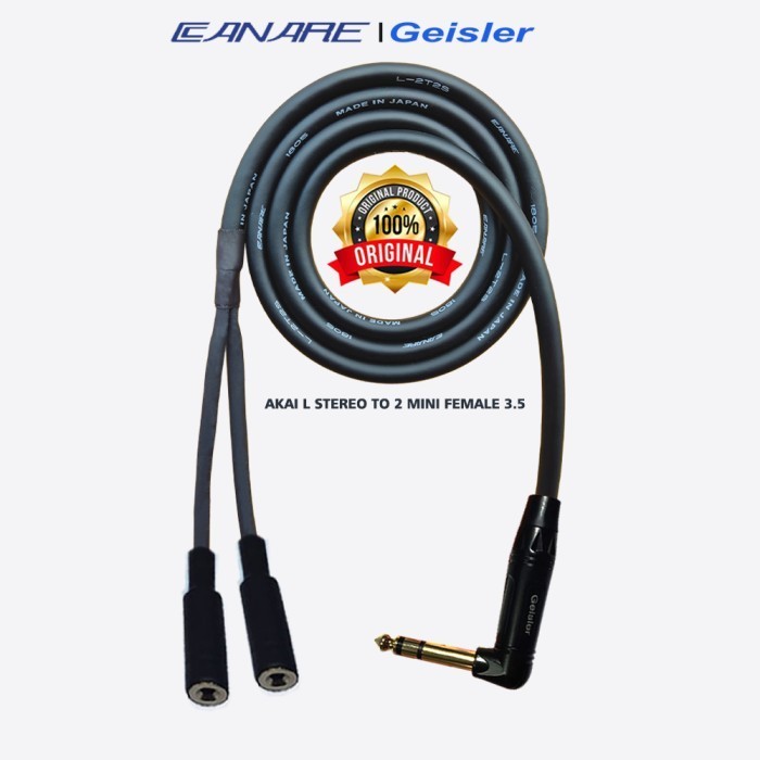 Kabel Audio CANARE ORIGINAL Jack Akai L Stereo BK to 2 Mini Female 3.5 -
