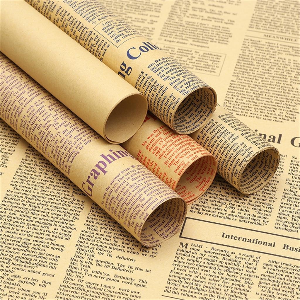 

[1 LEMBAR] Newsletter Craft Paper / Kertas Seni DIY Handcraft Paper Motif Tulisan Koran