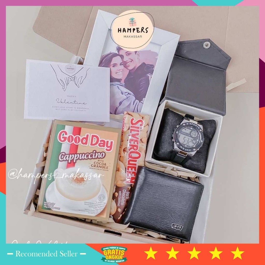 

Hampers Boneka Murah Wisuda Valentine Anniversary Wedding Pernikahan / Hampers Valentine for Man / Hadiah Valentine Cowo / Valentine Gift Cowo by Hampers Makassar 3