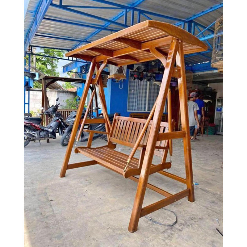 Ayunan teras kayu jati asli mebel ukir