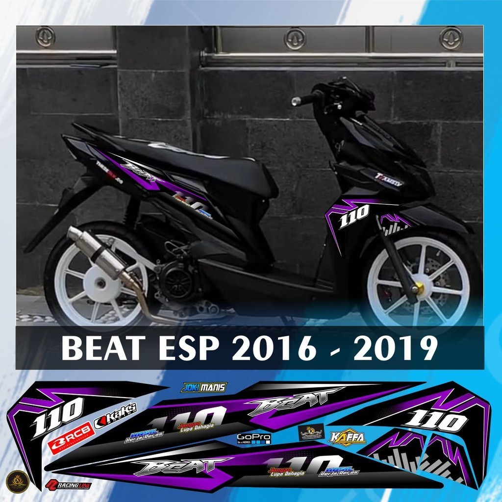 STIKER Stiker Striping Variasi List Beat New esp custom Sticker Beat Street Esp New Fi Motif Ungu SE