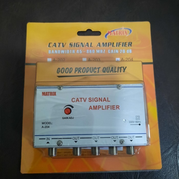 Booster Antena TV Digital / Penguat Signal TV - Original Matrix - 4 Way 20 dB