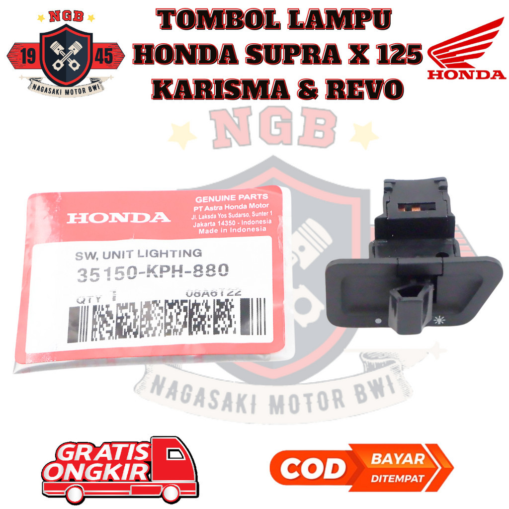 Tombol Lampu Honda Karisma , Supra X 125 , Revo & Vario 110 - 35150-KPH-880