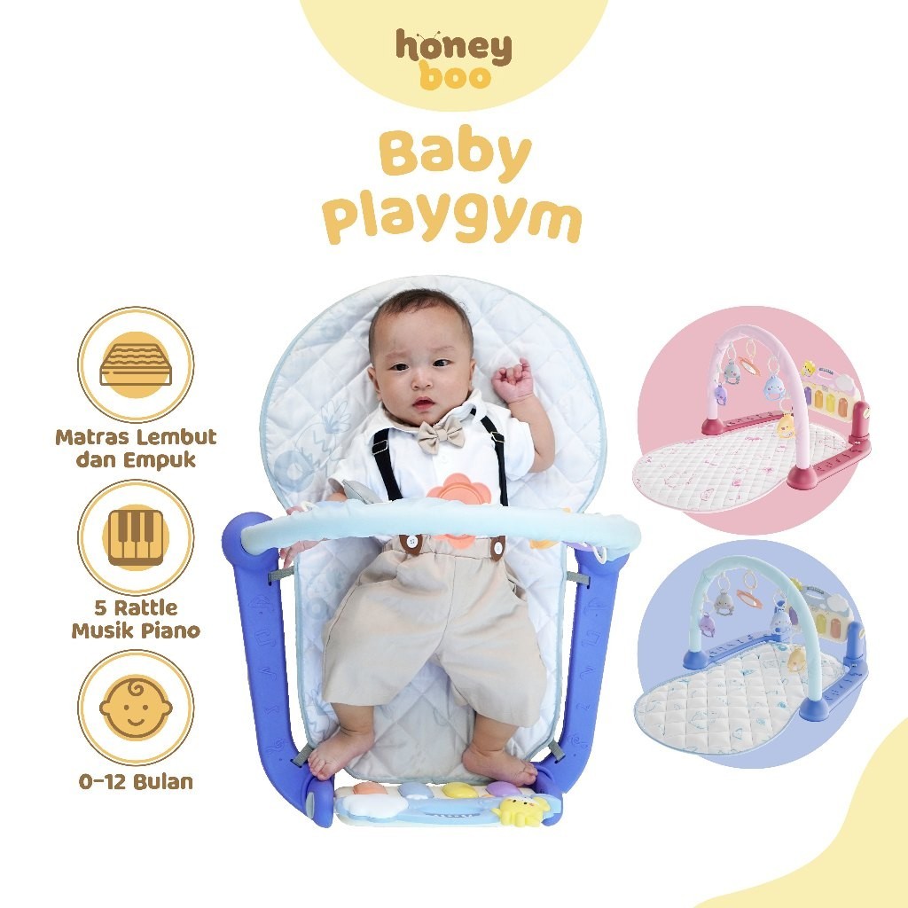 GY74RF Honey Boo - Premium Baby Playgym Piano Playmat Mainan Playmat Set Music Play Gym Matras Maina