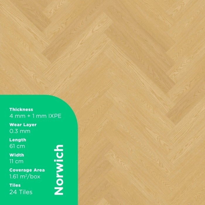 SPC Herringbone Marvel Termurah Lantai Kayu Herringbone - Norwich