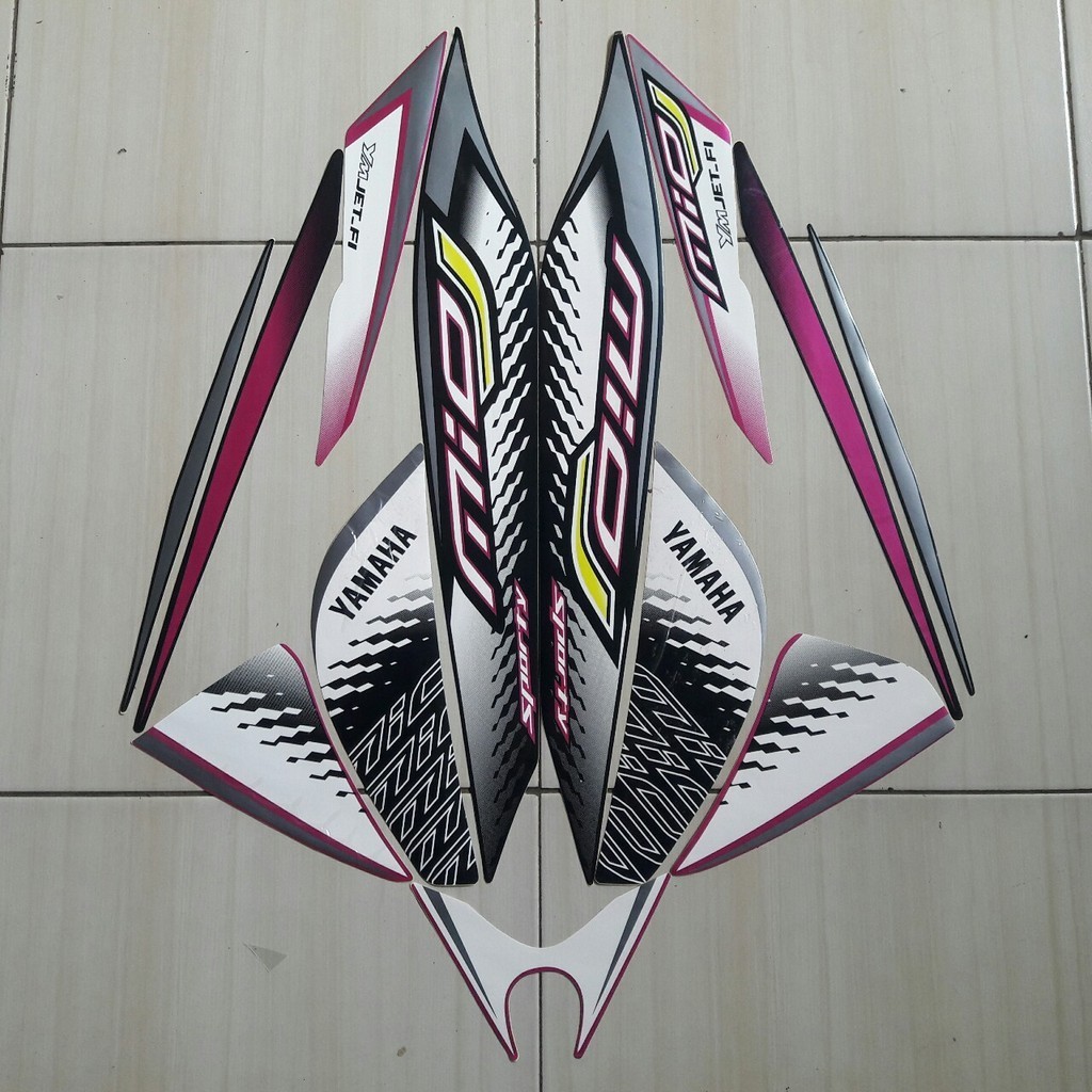 striping stiker motor yamaha mio j sporty 2014 hitam pink