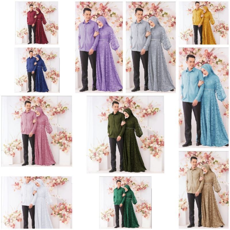 MODEL GAMIS TERBARU SIMPLE ELEGAN 2024 CP Zulaikha Brukat / SET PAKAIAN COUPLE GAMIS BROKAT KONDANGA