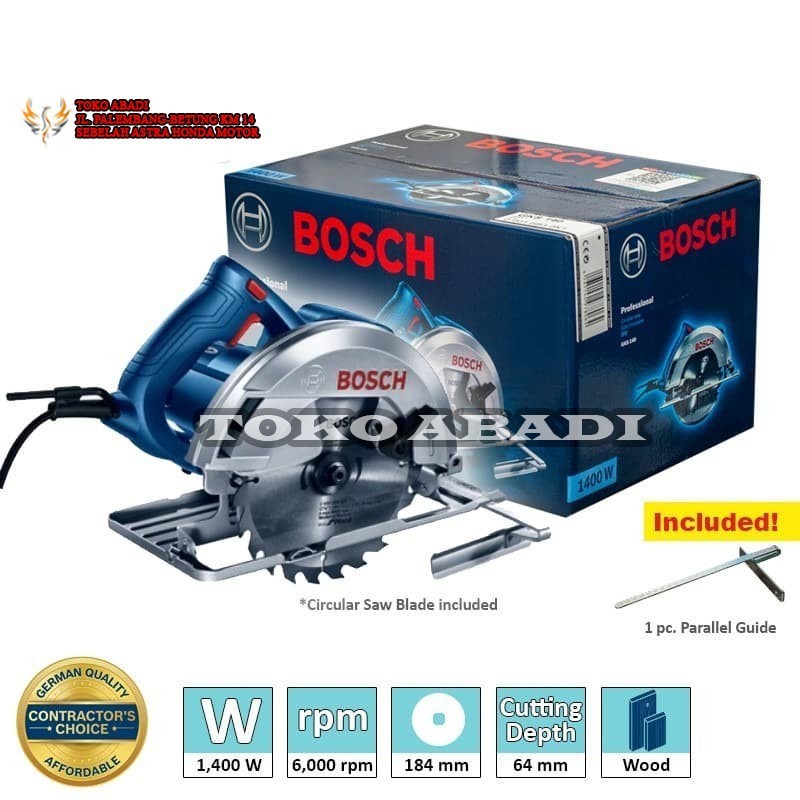 Circular Saw 7" BOSCH GKS140 / Mesin Circle Pemotong Kayu GKS 140