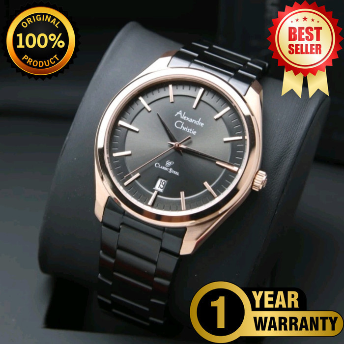 Alexandre Christie Pria AC 8654 AC8654 Black Rosegold Original