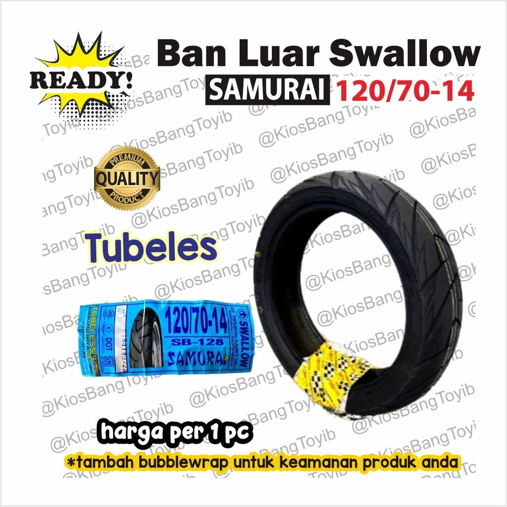 SWALLOW Samurai Ban Luar Motor Matic Tubeless 120/70-14 120/70 Ring 14