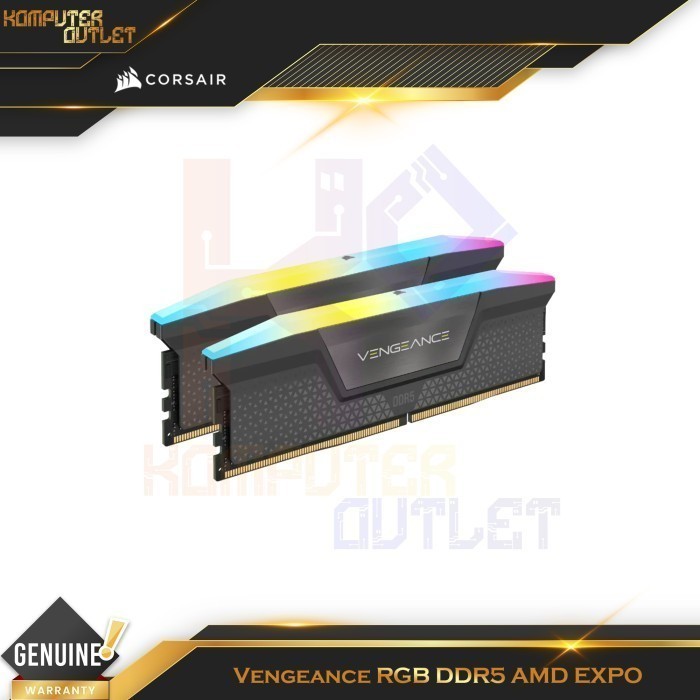 Corsair 64Gb Kit Vengeance RGB DDR5 Amd 6000 MT/s Ram Komputer  64 Gb