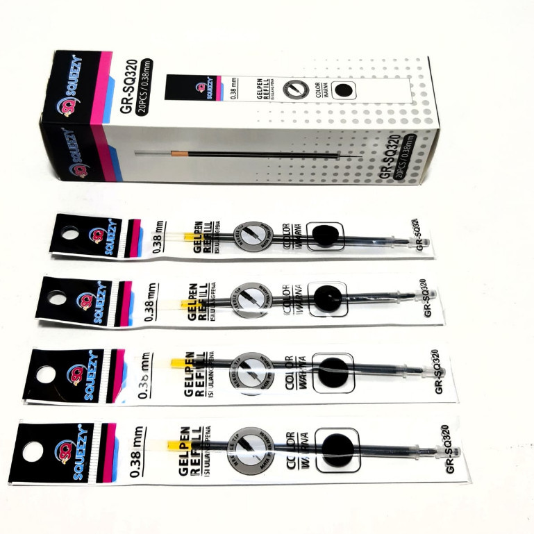 

Harga Grosir (1Dus /12kotak/240pcs ) Refill ISI Ulang Pulpen Gel 0,38mm GR-SQ320