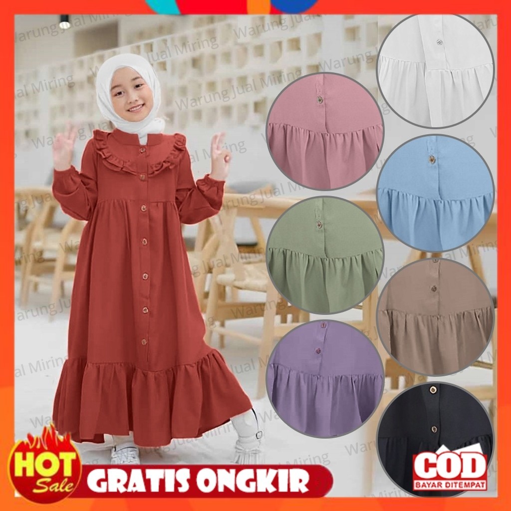 KAIN ADEM HALUS TEBAL / Baju Gamis Anak Perempuan 2-12 Tahun Dress Anak Perempuan CRINKLE AIRFLOW Ba