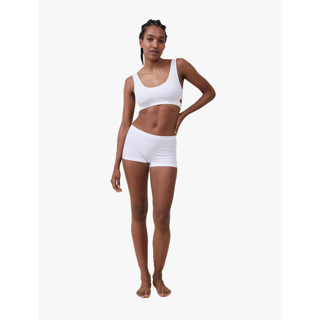 Cotton On Body - Pakaian Wanita - Seamless Light Weight Boyshort Brief - White Debossed