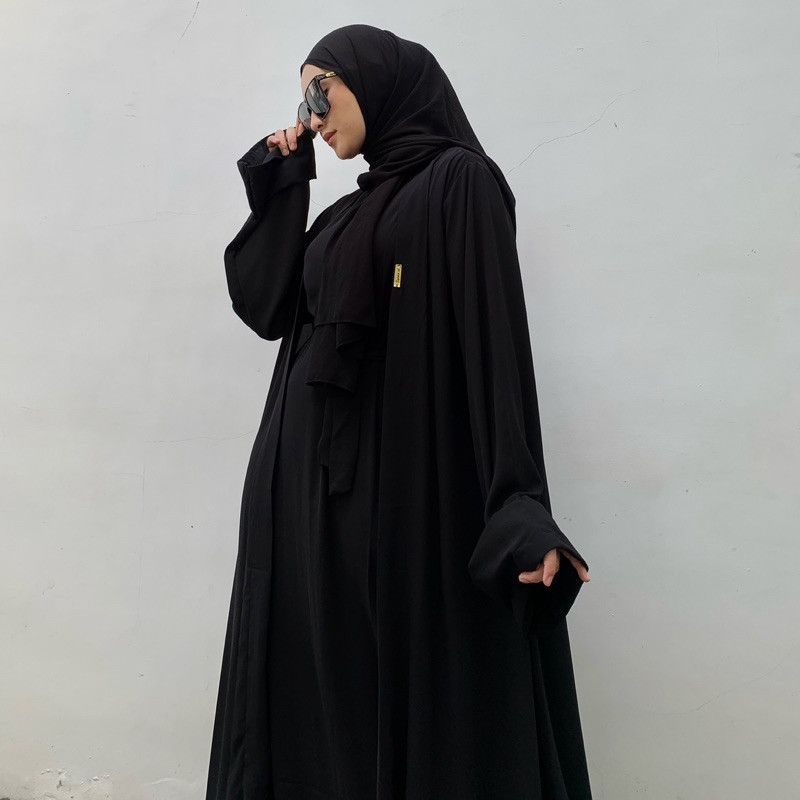 Abaya outer one set + pasmina (bisa request warna dan size)