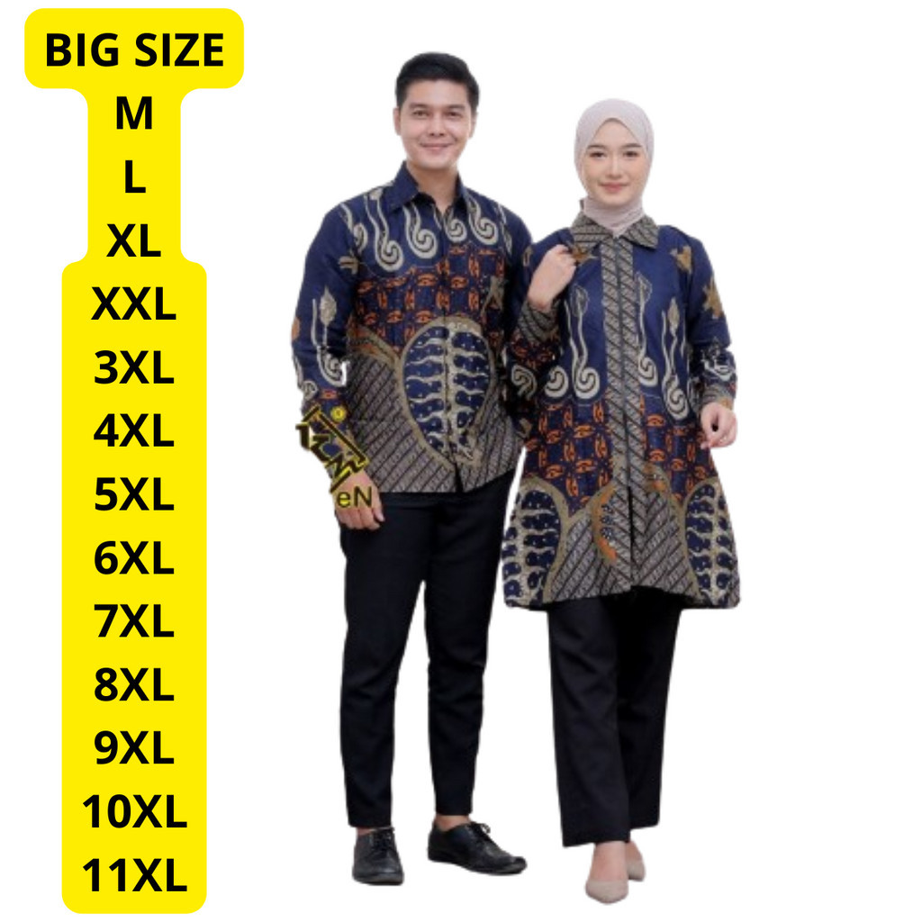 BATIK SARIMBIT COUPLE MODERN KEMEJA JUMBO TUNIK JUMBO BAJU BIG SIZE UKURAN LENGKAP