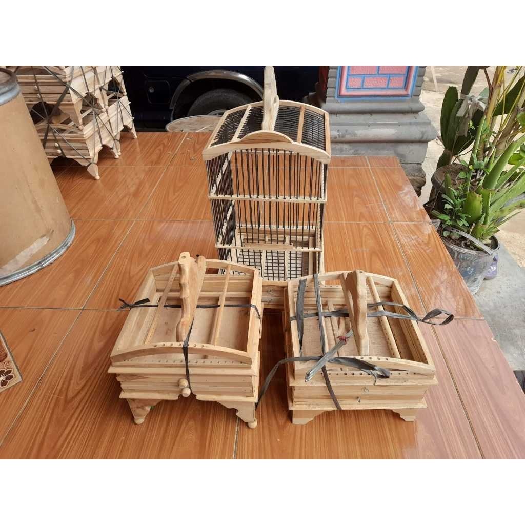 JUAL SANGKAR PLECI PCMI REPLIKA DIAMON AMBRUKAN BONGKARAN RAKIT SENDIRI TIANG BESI BAHAN KAYU JATI