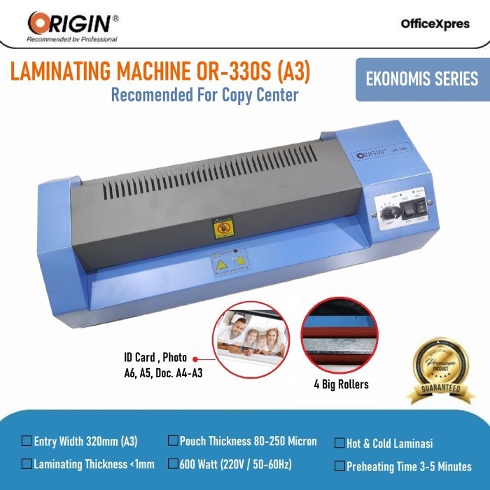 

Mabel Mesin Laminating OR 330 S / Laminating A3 / Laminator Kertas A3 Origin
