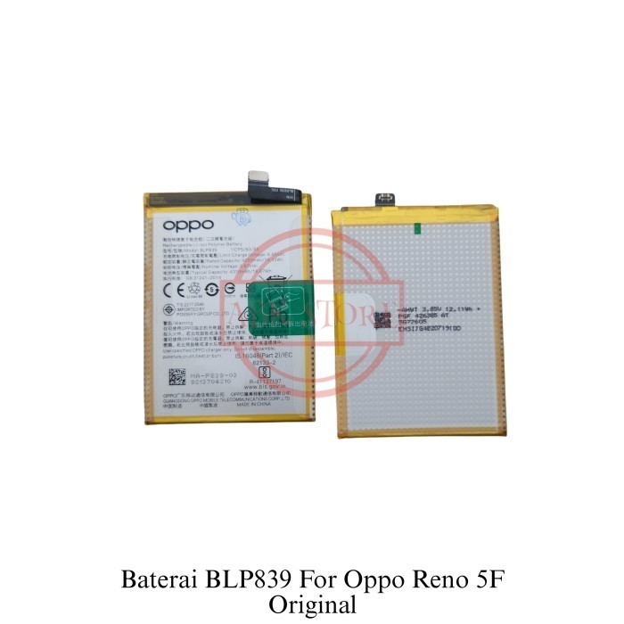 Batre Baterai Battery Oppo Reno5 F / Reno 5f BLP839 Original