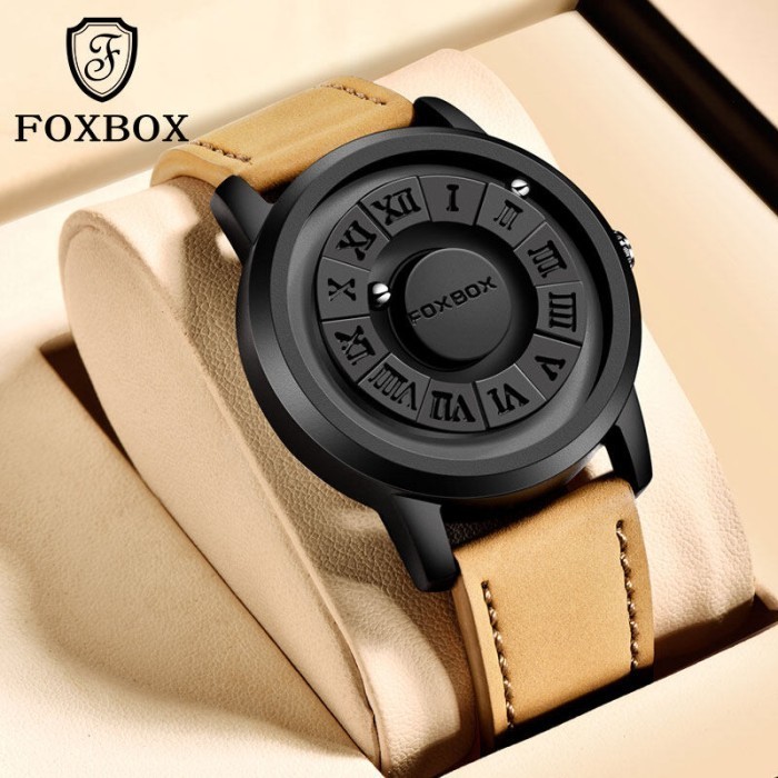 LIGE Sub Brand FOXBOX Men Watch Creative Scrolling Beads Quartz Watche