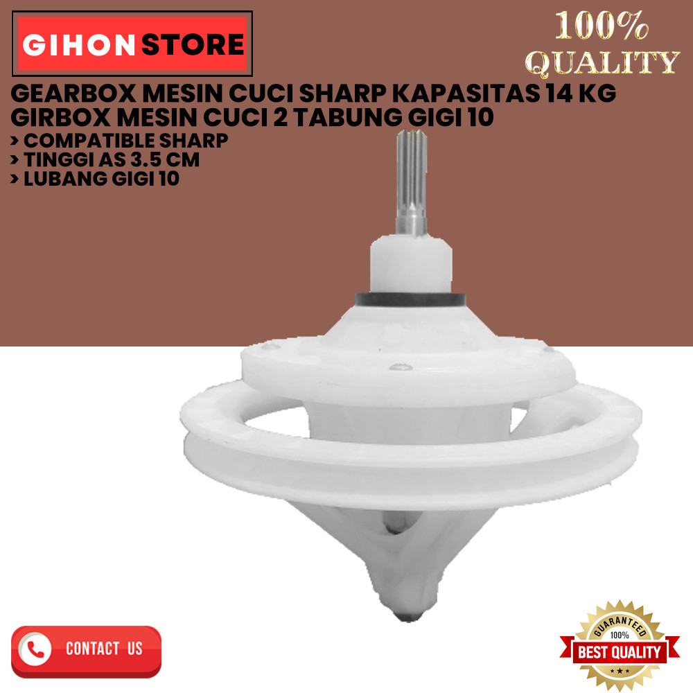 GEARBOX MESIN CUCI SHARP KAPASITAS 14 KG GIRBOX MESIN CUCI 2 TABUNG GIGI 10