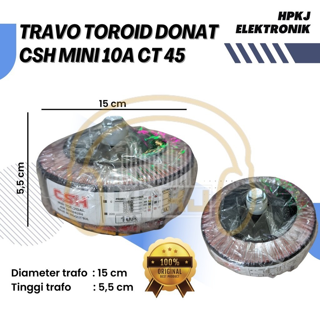 TRAFO TOROID DONAT CSH MINI 10A CT 45V trafo donat CSH 10 A CT 45 V