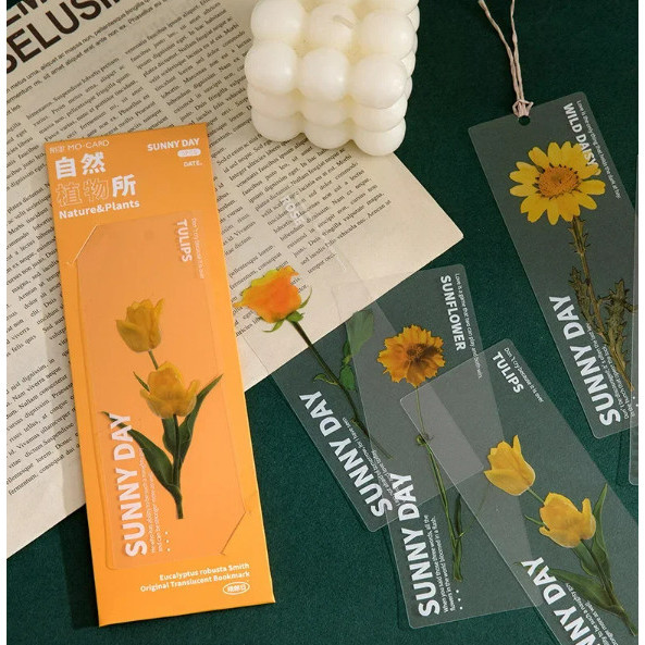 

Pembatas Buku Bookmark Aesthetic Bahan PET Flower Collection Edition